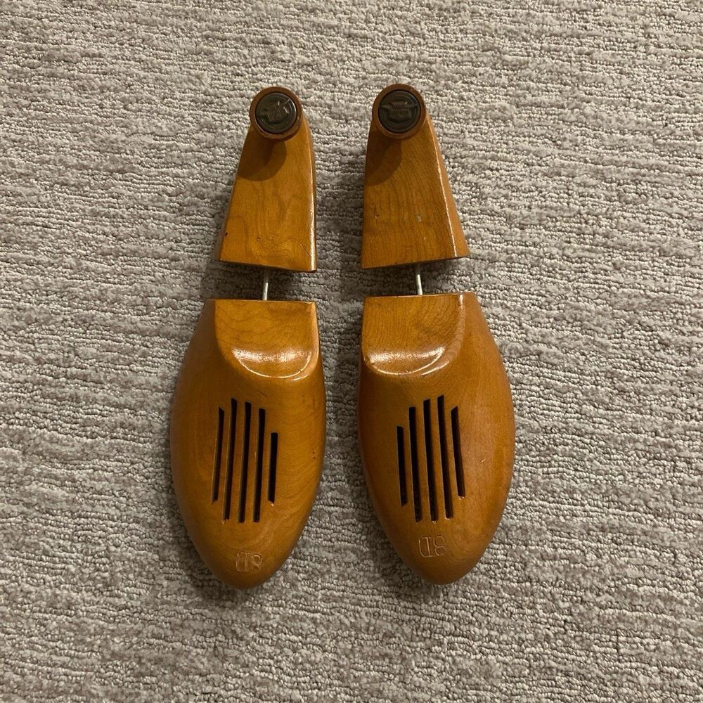 Vintage Florsheim Fine Cedar Shoe Trees Wood Adjustable Men's Size 8D